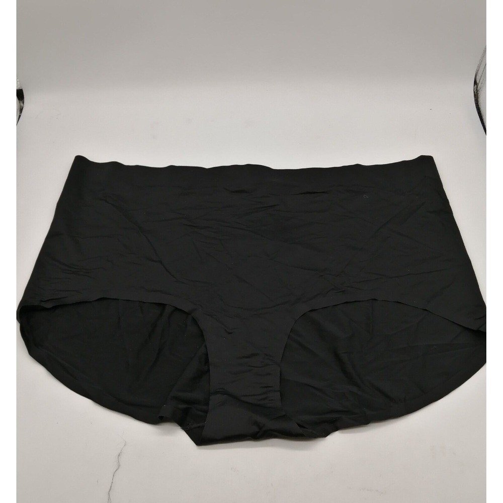 Nearly Nude Womens Panties Black Nylon Blend Briefs Cotton Liner XL 1X NEW